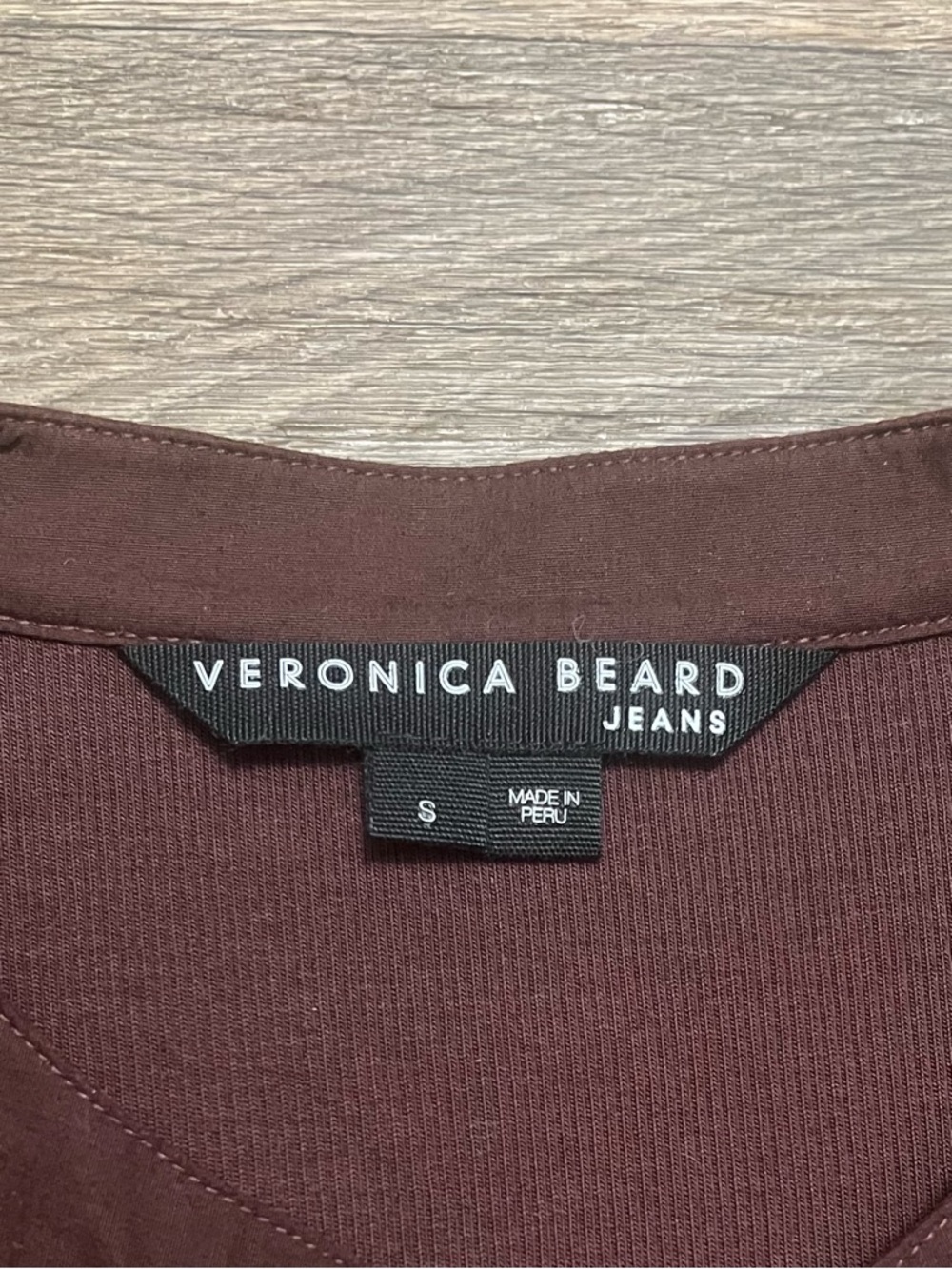 Veronica Beard Effy Top Size Small Oxblood Poet Sleeve Puff Sleeve Ribbed Henley - Picture 11 of 14